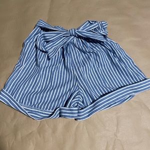 blue striped shorts